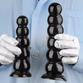 Черный ПВХ дилдо с присоской Анальная пробка Мастурбатор Секс-игрушка Ремешок на пенис Большой член Фистинг S