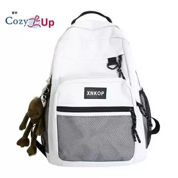 Черный рюкзак большой емкости, мужская дышащая водонепроницаемая холщовая сумка для компьютера 31cm * 13cm * 44cm белый