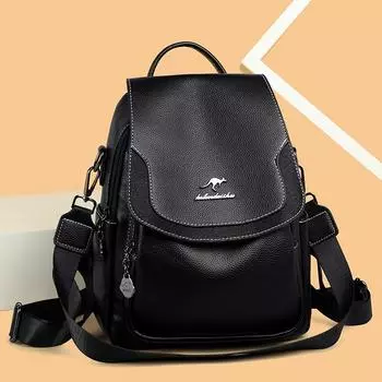 Черный рюкзак Женский рюкзак большой емкости Портативная дорожная сумка чёрный