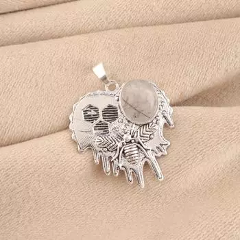 Черный рутил драгоценный камень 925 стерлинговое серебро этническое ювелирное изделие кулон 1,49 для женщин CP-28-25