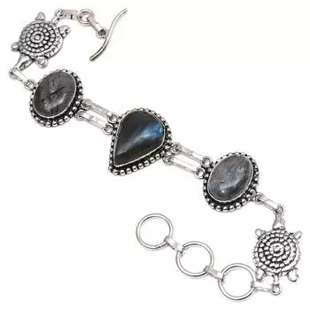 Черный рутил драгоценный камень подарок для нее ювелирные изделия браслеты 7 регулируемые