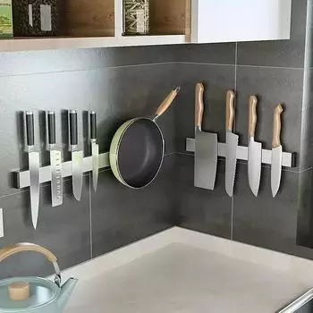 Черный серебристый магнитный держатель для ножей из нержавеющей стали 304 настенное крепление для кухни магнитная подставка для ножей барная стойка ножи органайзер для инструментов