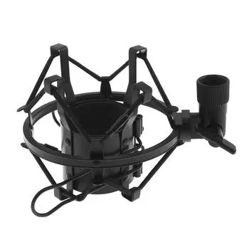 Черный/серебристый микрофонный кронштейн, противоударный держатель для микрофона-паука, клипса для прямой трансляции чёрный