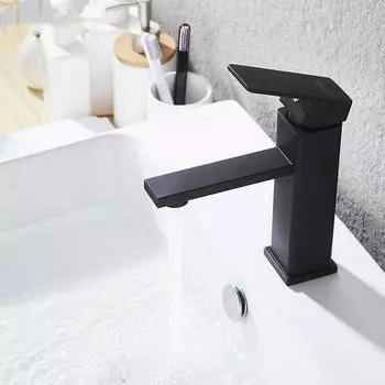 Черный/серебристый смеситель для раковины из нержавеющей стали 304, смеситель для горячей и холодной воды, кран для раковины с вращением на 360 градусов, однорычажный смеситель для ванной комнаты серебряный