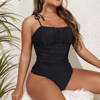 Черный сексуальный цельный купальник, купальник с контролем живота, женский боди с эффектом пуш-ап, пляжный купальный костюм, женский монокини