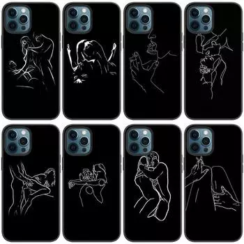 Черный сексуальный чехол с изображением розы Lover для Apple iPhone 14 13 12 Mini 11 Pro Max 7 8 XR X XS 7 8 Plus SE 2020 2022, мягкий чехол iPhone 14