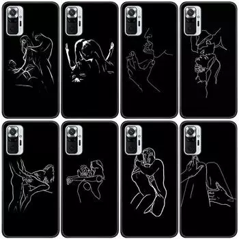 Черный сексуальный силиконовый чехол для телефона Rose Lover для Xiaomi Redmi Note 11 10 9 8 Pro 11T 10T 10S 9S 8T 9 9A 9C 9T, черный чехол Redmi 8