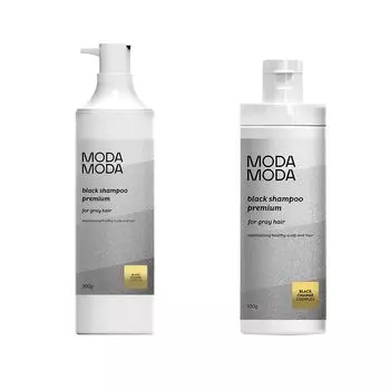 Черный шампунь для седых волос Premium MODAMODA BLACK SHAMPOO PREMIUM Modamoda Black Shampoo Premium Gray Hair Dye Гипоаллергенный уход за кожей головы Уход за волосами