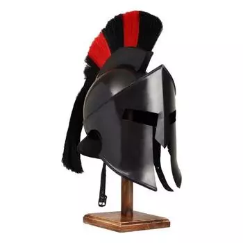 Черный шлем великого царя Леонида - подлинная копия фильма «Спарта 300» - средневековый дизайн из стали 18 калибра для коллекционеров и любителей костюмов