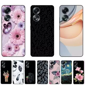 Черный силиконовый чехол для OPPO A58 — полная защита, ультратонкий дизайн, роскошная задняя крышка с диагональю 5,5 дюйма для чехла OPPO A58 OPPO-A58-Y41_Style2