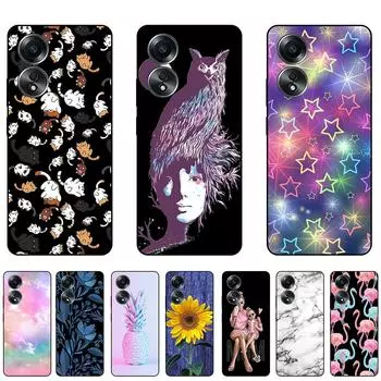 Черный силиконовый чехол для OPPO A58 Роскошный силиконовый чехол 5,5 дюйма — стильный черный чехол, противоударный, ультратонкий дизайн для защиты телефона OPPO-A58-Y40_Style 1