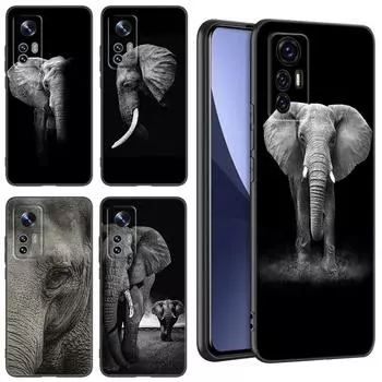 Черный силиконовый чехол для телефона Animal Elephant для Xiaomi Mi 9 SE 8 10T 11 12 13 Lite 9T 11T 12S 12T 13T 14 Pro 5G NE 11i 12X Xiaomi Mi 9T(9TPro)