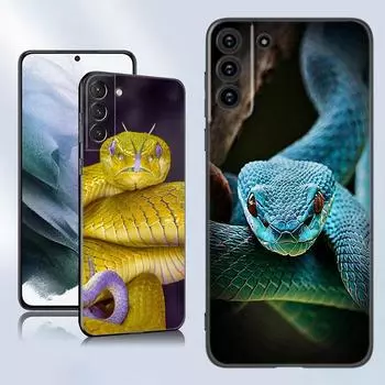 Черный силиконовый чехол для телефона Animal Snake для Samsung Galaxy S23 S21 S20 FE S24 S22 Ultra S10E S10 S9 S8 Plus Samsung S21 Ultra