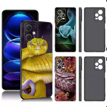 Черный силиконовый чехол для телефона Animal Snake для Xiaomi Redmi Note 9 10 11 11S 11T 12 13 Pro 5G Plus 9S 10S 12S Redmi Note 13 Pro 5G