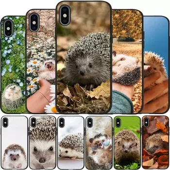 Черный силиконовый чехол для телефона «Ежик» для iPhone 12 XR XS Max 5 5S SE 2020 6 6S 7 8 PLUS X 11Pro Max11 iPhone 5 5S SE