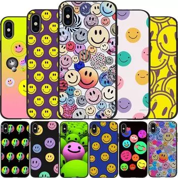 Черный силиконовый чехол для телефона с изображением улыбки для iPhone 12 XR XS Max 5 5S SE 2020 6 6S 7 8 PLUS X 11Pro Max11 Cover Shell iPhone 5 5S SE