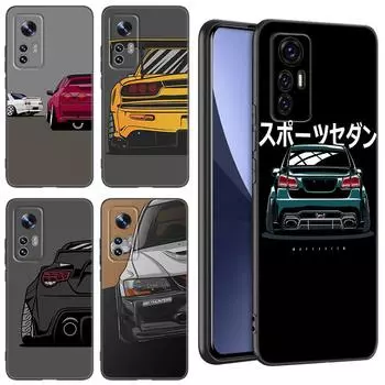 Черный силиконовый чехол для телефона с изображением мультяшного автомобиля и задних фонарей для Xiaomi Mi 9 SE 8 10T 11 12 13 Lite 9T 11T 12S 12T 13T 14 Pro 5G NE 11i 12X Xiaomi Mi 10T(Pro)