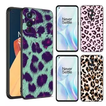 Черный силиконовый чехол для телефона с леопардовым принтом для OnePlus 9 10 11 12 ACE 2V Pro 9RT 10T 10R Nord CE 2 3 Lite N10 N20 N30 5G OnePlus 10T 5G