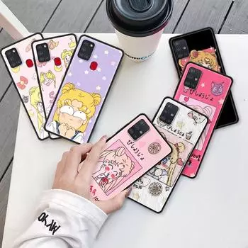 Черный силиконовый чехол для телефона с милыми моряками и луной для Samsung Galaxy A51 A71 A12 A21s A31 A52 A41 A02s A32 5G A11 Samsung A21 EU