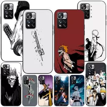 Черный силиконовый чехол для телефона с японским аниме Bleach для Xiaomi Redmi Note 9S 9 8 10 11 Pro 9C 9A 7 8T 7A 8A 10S 11T 11E 9T Redmi Note 11