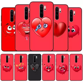 Черный силиконовый чехол для телефона с рисунком сердца для Redmi note 8 7 Pro S 8T для redmi 9 7A Cover Shell Redmi 4A