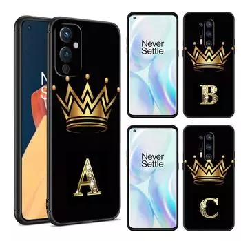 Черный силиконовый чехол для телефона с золотыми буквами короны для OnePlus 9 10 11 12 ACE 2V Pro 9RT 10T 10R Nord CE 2 3 Lite N10 N20 N30 5G OnePlus Nord N10 5G