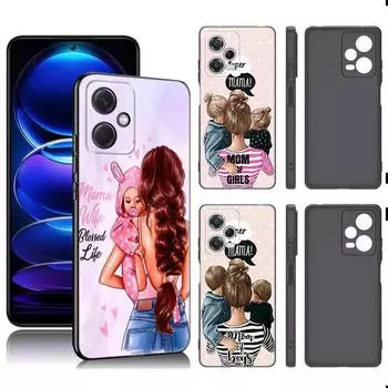 Черный силиконовый чехол для телефона Super Mom Baby Girl Boy для Xiaomi Redmi Note 9 10 11 11S 11T 12 13 Pro 5G Plus 9S 10S 12S Redmi Note 11 5G