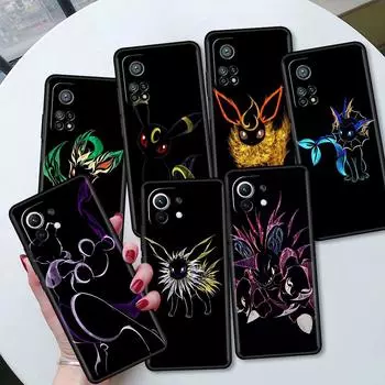 Черный силиконовый чехол для телефона Xiaomi Mi 12 11 Lite 11T 9T 10T 12S Pro Ultra Note 10 Lite 9 Shell Fundas Pokemon Eevee Elves Xiaomi Mi 9T(9T Pro)
