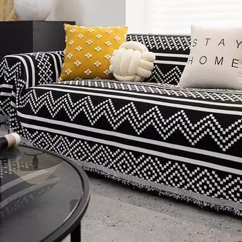 Черный синель в стиле ретро, чехол для дивана, полотенце, четыре сезона, универсальное анти-кошачья лапа, подушки для сидения в гостиной, спинка, пылезащитная ткань с полным покрытием 180*180cm