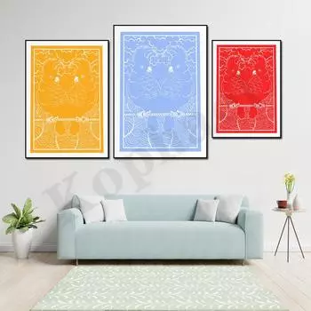 Черный Синий Желтый Красный Абстрактный Графический Дизайн LOVER PARADE Настенный Арт Плакат 21cm30cm No Frame