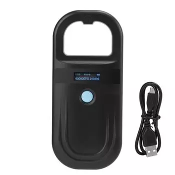 Черный сканер микрочипов для домашних животных 134,2 кГц портативный считыватель для животных сканер тегов для кошек и собак