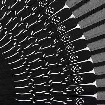 Черный складной веер в китайском стиле, женский веер для классического танца, складной веер для рукоделия