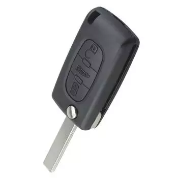 Черный складной запасной чехол с дистанционным брелоком для Peugeot 107 207 307 407 408