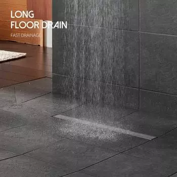 Черный слив для пола в ванной комнате, линейный слив для душа, вставка из нержавеющей стали 304, 60/80/90/100 см, дезодорирующие аксессуары для ванной комнаты