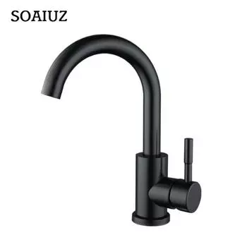 Черный смеситель для кухни, смеситель для раковины из нержавеющей стали 304, смеситель для горячей и холодной воды, черный смеситель для умывальника, гибкий смеситель для раковины black
