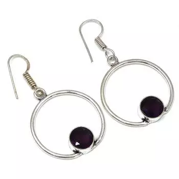 Черный Спинальный Драгоценный Камень Ручной Работы Подарок Для Нее Серебряные Ювелирные Изделия Серьги 1,5