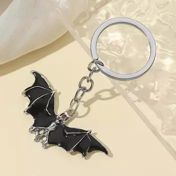 Черный сплав брелок летучая мышь Хэллоуин летучая мышь кулон ужас летучая мышь автомобиль ретро панк хип-хоп рок сумка кулон