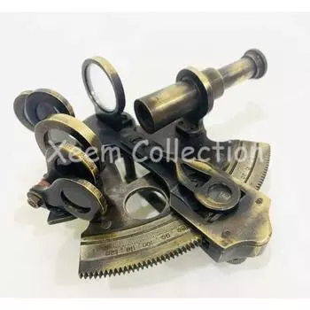 Черный старинный секстант из чистой латуни (3 дюйма) /3-дюймовый латунный секстант/античный латунный секстант/немецкий секстант/маленький секстант/подарочный предмет/телескоп