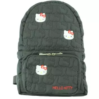 Черный стеганый рюкзак с вышивкой Hello Kitty и