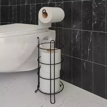 Черный Стенд Запасной Держатель Туалетной Бумаги Стоящий Держатель Туалетной Бумаги