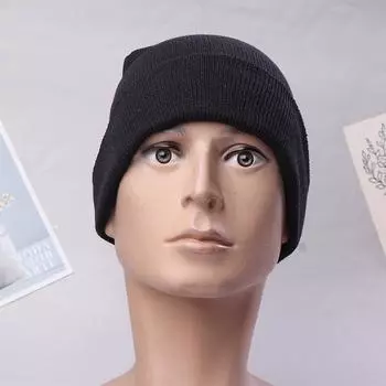 Черный свитер шерстяной вязаный шерстяной хип-хоп шапка-бини снежная шапка топи Benie Berhuruf