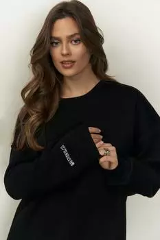 Черный свитшот унисекс оверсайз Maico