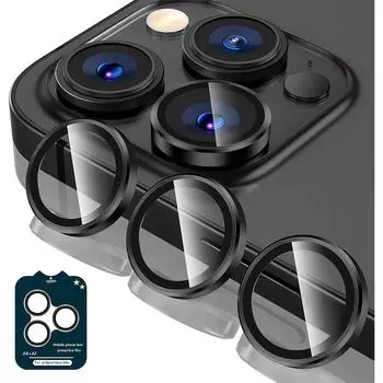 Черный титановый защитный чехол для объектива камеры iPhone 16 Pro Max 15 Plus 14 13 Mini 12 11 16Pro с металлическим кольцом, защитное закаленное стекло, аксессуары для телефонов For iPhone 16 чёрный