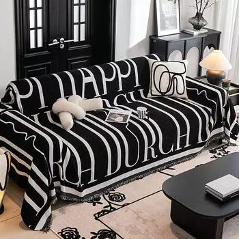 Черный тканевый чехол для дивана, высококачественный универсальный нескользящий чехол Four Seasons для сидений, универсальное одеяло «Три одна наложница», не царапающее одеяло, полотенце 180*130