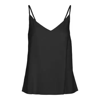 Черный топ с v-образным вырезом и регулируемыми бретелями Женский VERO MODA XS чёрный