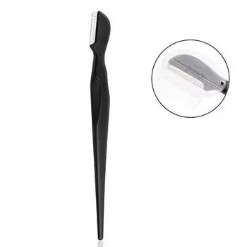 Черный триммер для бровей, сетчатый нож для бровей с маленькой головкой, косметический инструмент, бритва для бровей с прямой ручкой