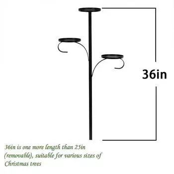Черный тройной подсвечник на елку, рождественский поднос, подсвечник для свечей, 3-слойный подсвечник для украшения интерьера