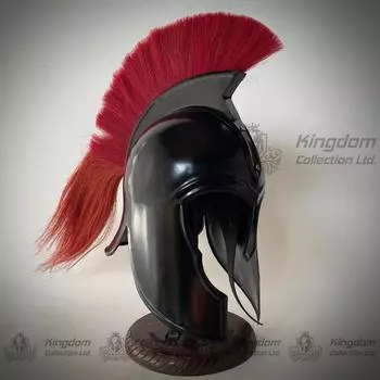 Черный Тройский шлем Ахиллеса Троянский шлем для ролевой игры Подарок для него чёрный