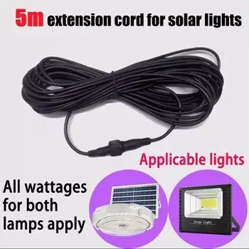 Черный удлинительный кабель для солнечной батареи с двумя отверстиями для наружного освещения, адаптер для солнечной панели 1pcs(5m total)