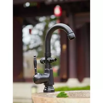 Черный уличный водопроводный кран, антизамерзающий кран, одиночный охлаждающий медный кран, садовый умывальник, уличный кран для холодной и горячей воды 9708 single cold